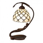 Lampa Tiffany White Bell 28x20x41 cm, Clayre & Eef Lampa Tiffany White Bell 28x20x41 cm, Clayre & Eef